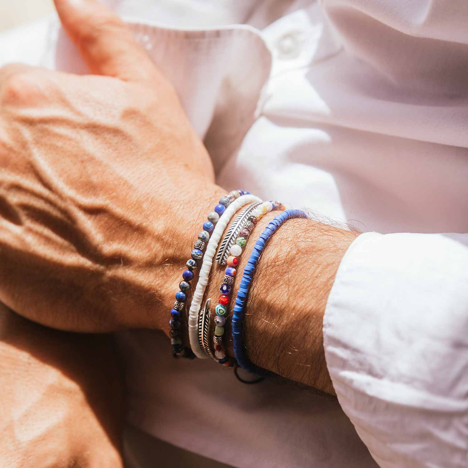 bracelet set on man's hand