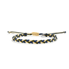 friendship matching bracelets braided cord bracelet full view with adjustable knot and charm tag
