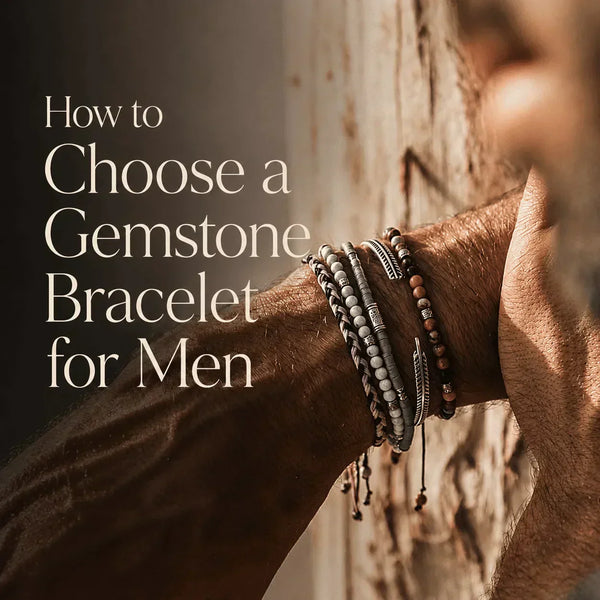 How to choose a gemstone bracelet for men illustrated with a multicolor gemstone chain bracelet