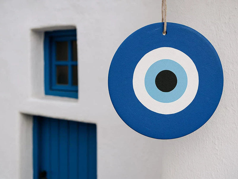 Greek evil eye symbol on white house