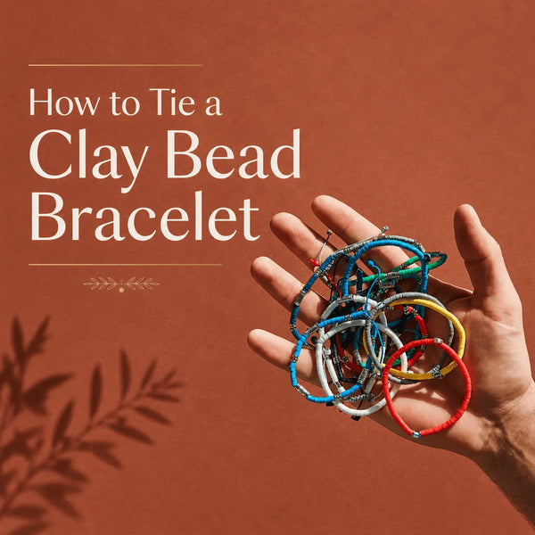 How to Tie a Clay Bead Bracelet on mens hand
