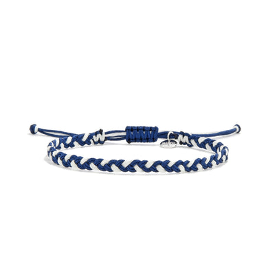 Handcrafted beaded bracelets friendship in blue and white with charm accent