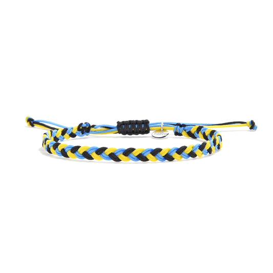 Creative zig zag cord bracelet styled with casual outfits, showcasing braided design and vibrant colors.