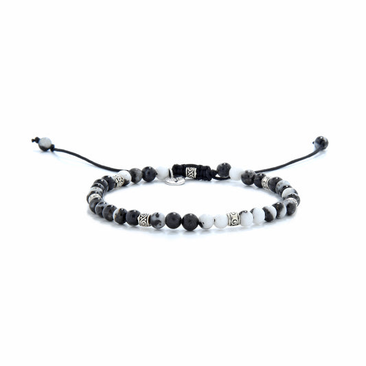 Bracciale in diaspro zebra argento