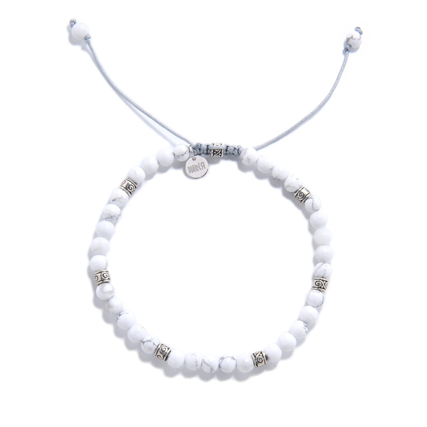 White Howlite Bracelet Silver