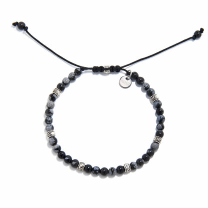 Black Flower Jasper Silver