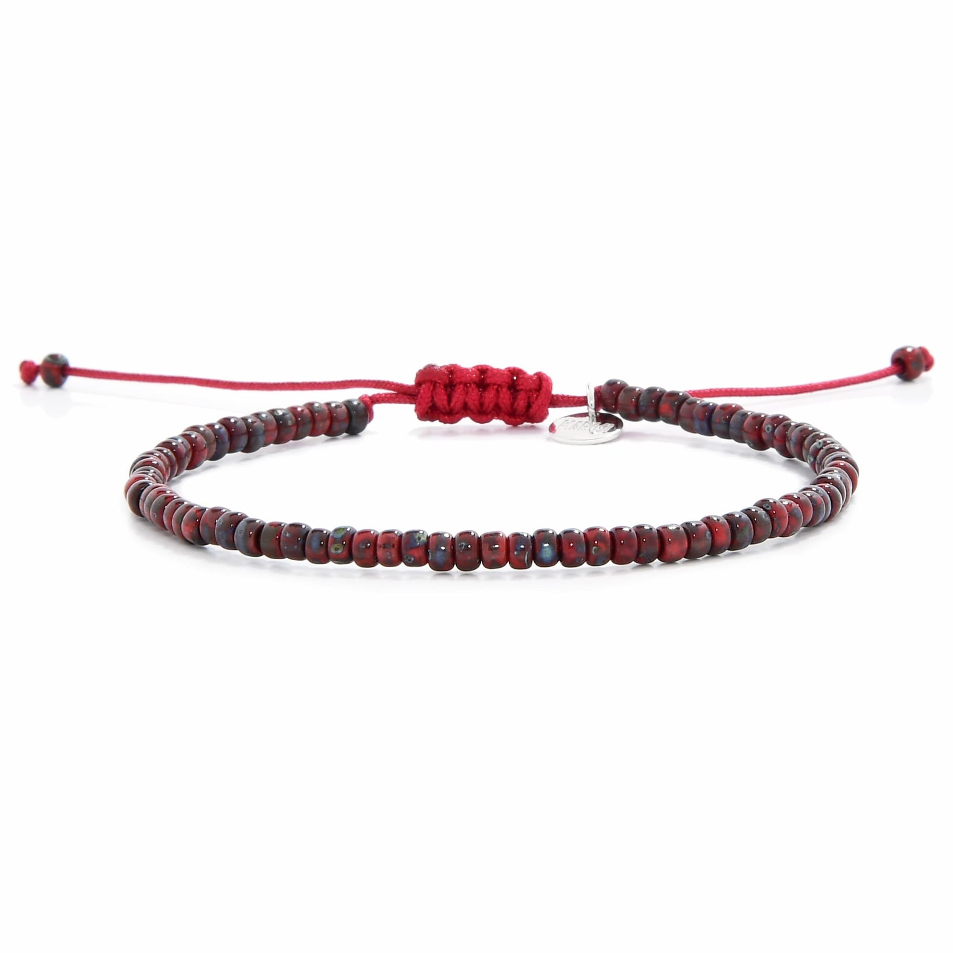 Full image of Lavrio Picasso red beads bracelet with adjustable red cord