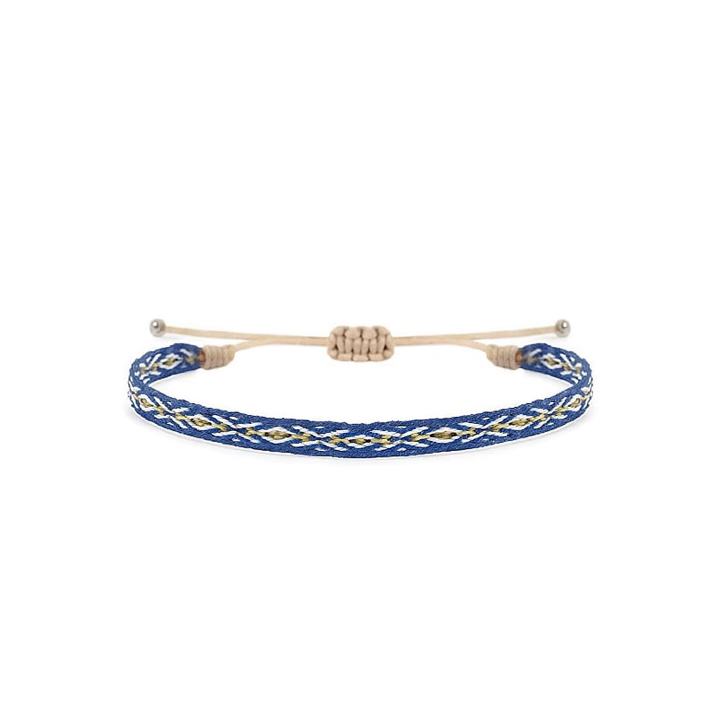 Front view of a rope bracelet for men with adjustable cord design
