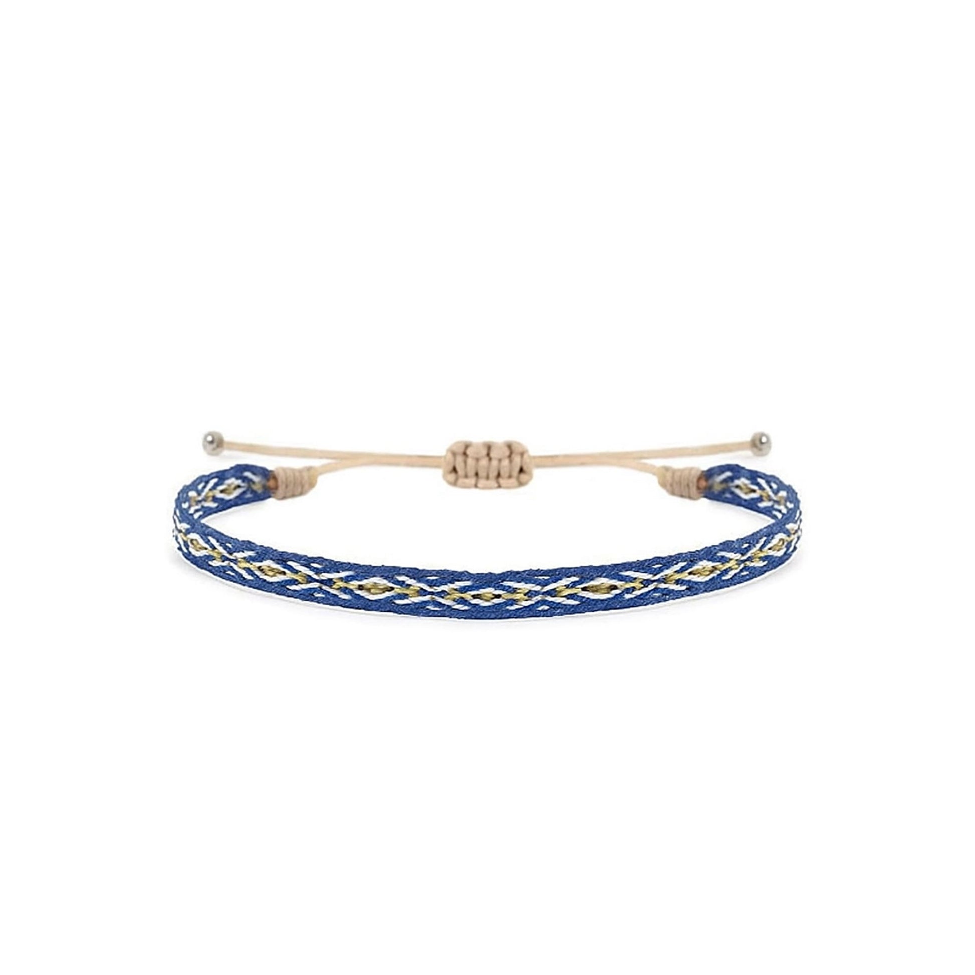 Front view of a rope bracelet for men with adjustable cord design