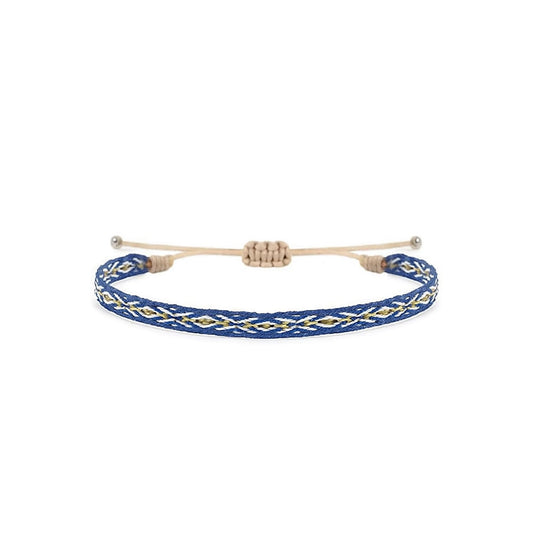 Front view of a rope bracelet for men with adjustable cord design