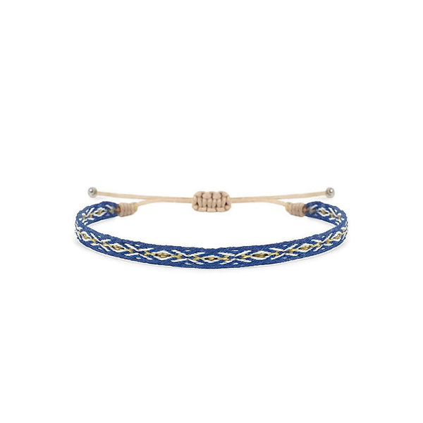 Front view of a rope bracelet for men with adjustable cord design