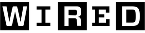 Wired magazine logo in black block lettering.
