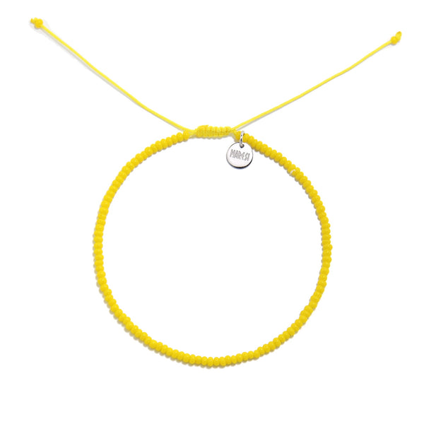 Adjustable yellow bracelets beads essential with silver charm