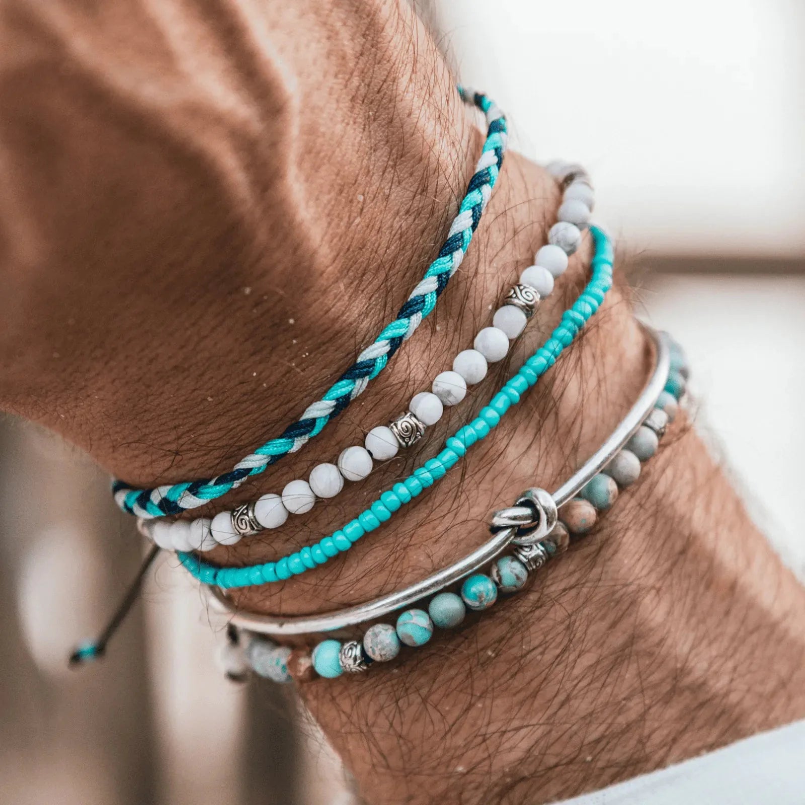 Beaded Bracelet Set bracelet product image with polished beads and metal accents