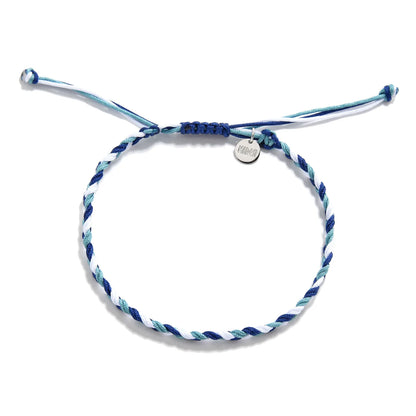 Woven Friendship Bracelets flat view of woven cord bracelet with adjustable sliding knot closure
