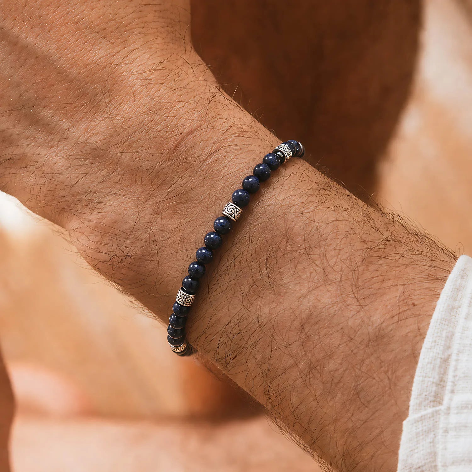 BLUE SANDSTONE BRACELET SILVER