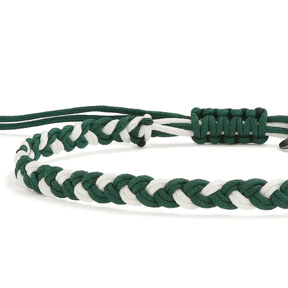 adjustable friendship bracelet adjustable braided cord bracelet with sliding knot and charm tag