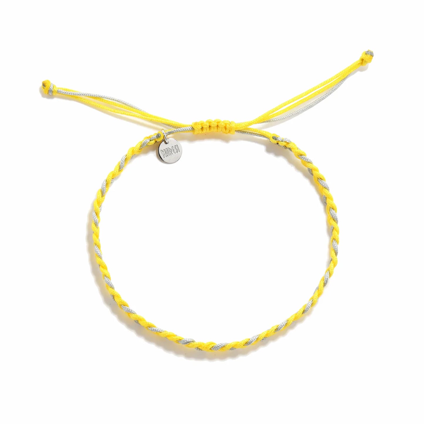 friendship bracelet thread adjustable braided cord bracelet with sliding knot and charm tag