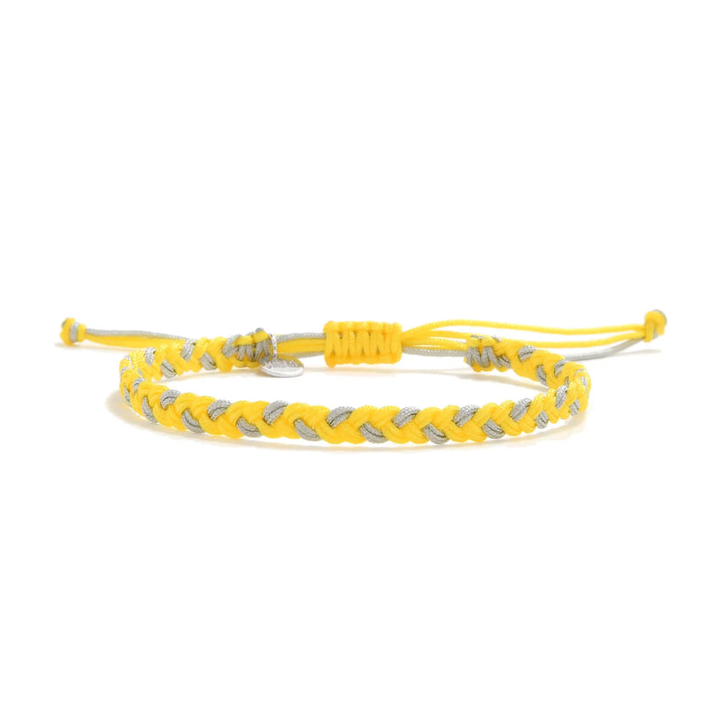 friendship bracelet thread adjustable braided cord bracelet with sliding knot and charm tag
