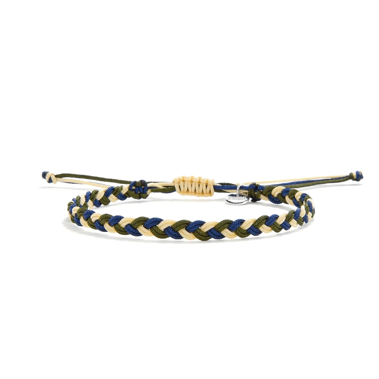 friendship matching bracelets braided cord bracelet full view with adjustable knot and charm tag