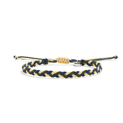 friendship matching bracelets braided cord bracelet full view with adjustable knot and charm tag