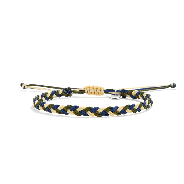 friendship matching bracelets braided cord bracelet full view with adjustable knot and charm tag