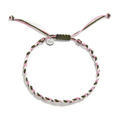 Mens Friendship Bracelets adjustable braided cord bracelet with sliding knot and charm tag