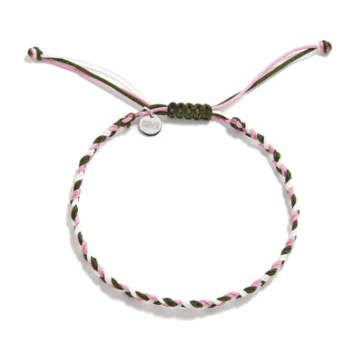Mens Friendship Bracelets adjustable braided cord bracelet with sliding knot and charm tag