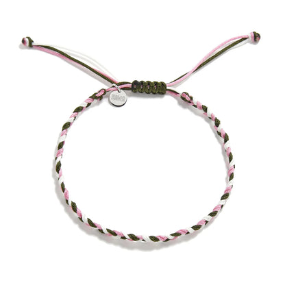 Mens Friendship Bracelets adjustable braided cord bracelet with sliding knot and charm tag