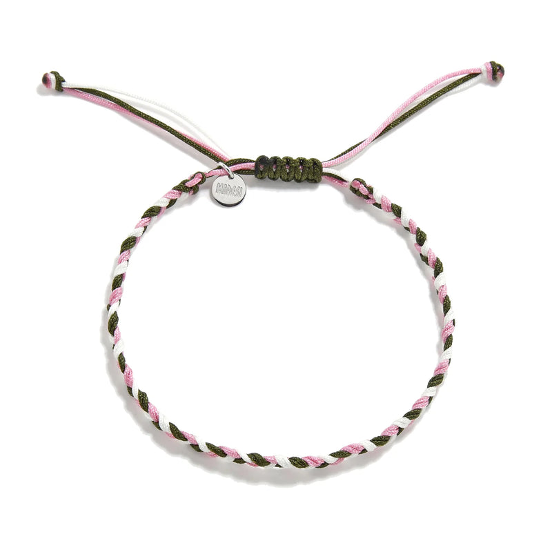 Mens Friendship Bracelets adjustable braided cord bracelet with sliding knot and charm tag