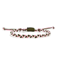 Mens Friendship Bracelets adjustable braided cord bracelet with sliding knot and charm tag