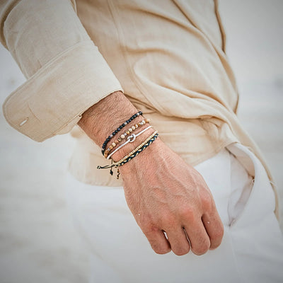 Stacked Bracelets bracelet product image with polished beads and metal accents