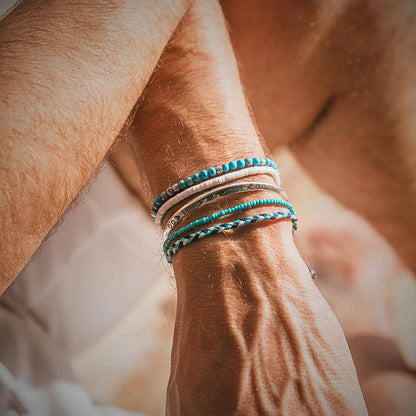 Stacking Bracelets bracelet product image with polished beads and metal accents